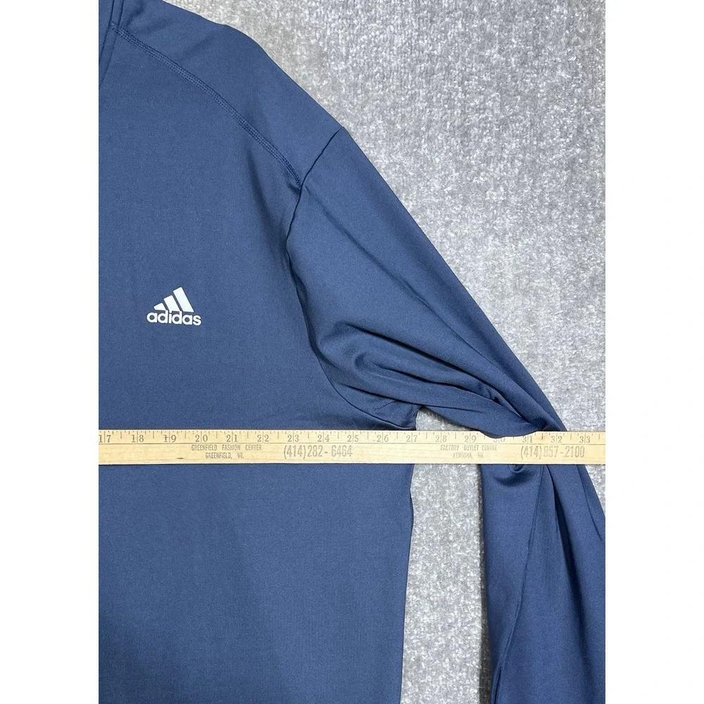 Adidas Golf Classic 1/4 Zip Pullover Performance Shirt Mens Sz 2XL Blue Stretch